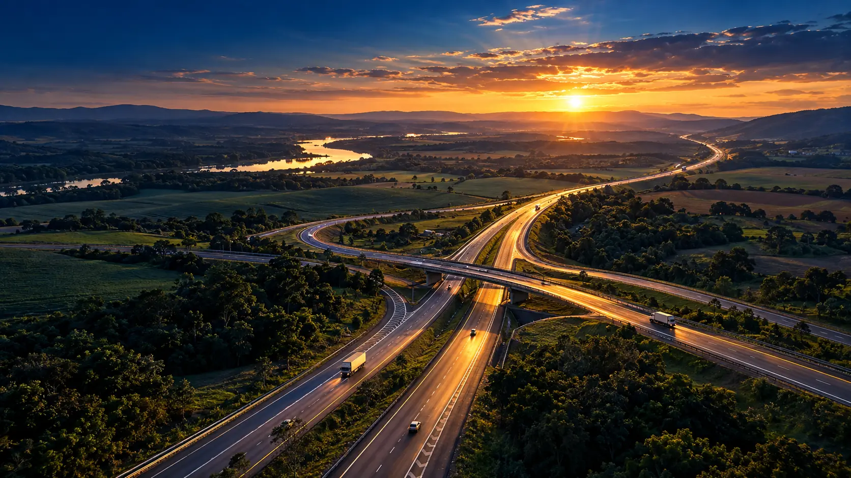Rodovias e rotas representando a conexão do transporte brasileiro